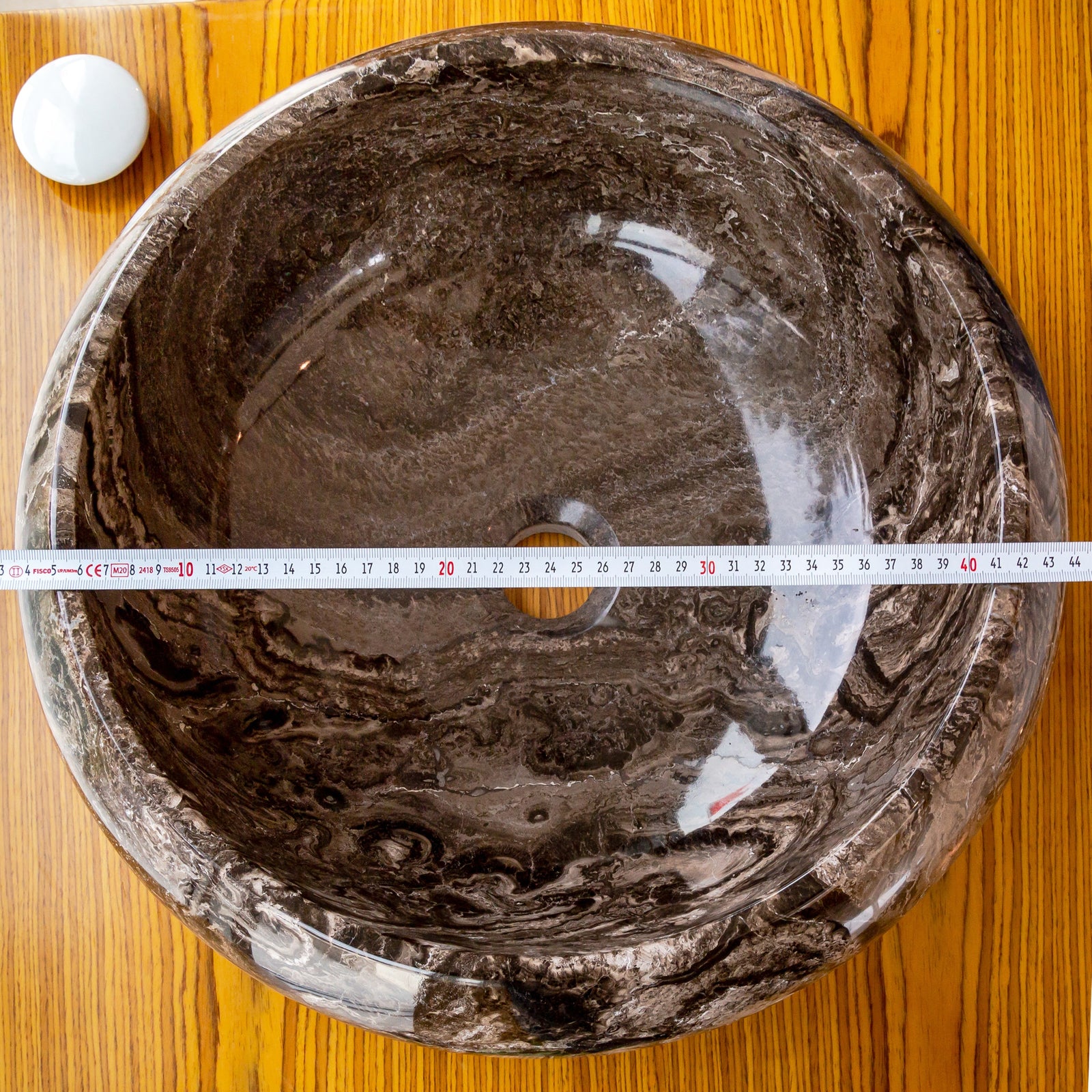 Narcist Brown Marble Vessel Sink High-Gloss Polished