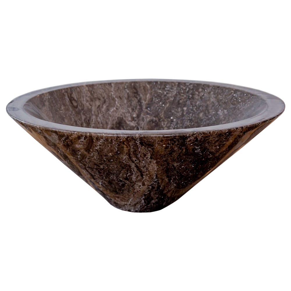 Narcist Brown Marble V-Shape Tapered Sink Polished (D)16" (H)6"