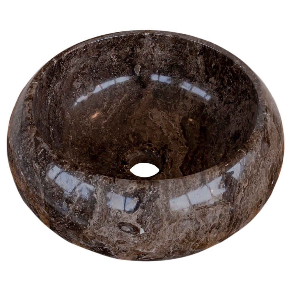 Narcist Brown Marble Vessel Sink High-Gloss Polished