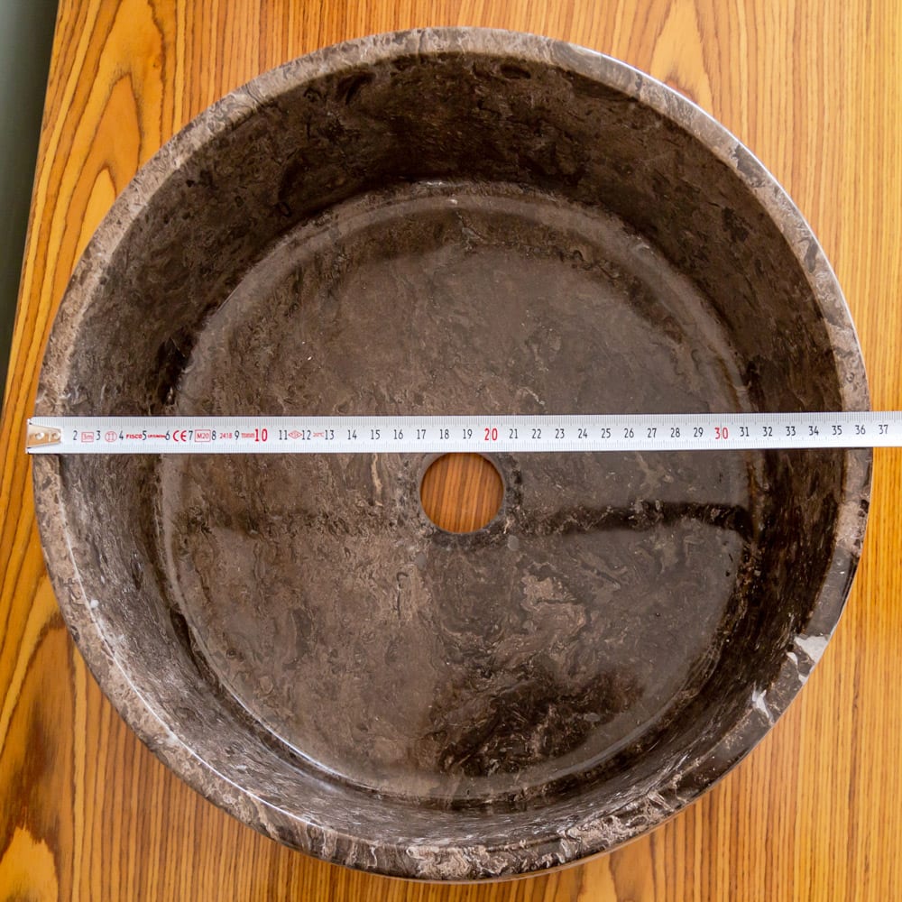 Narcist Brown Marble Vessel Sink High-Gloss Polished (D)16