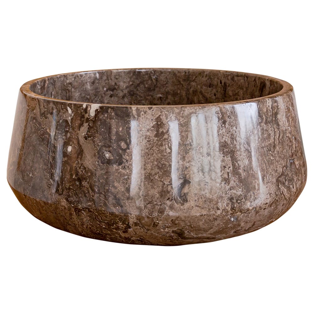 Narcist Brown Marble Vessel Sink High-Gloss Polished (D)16