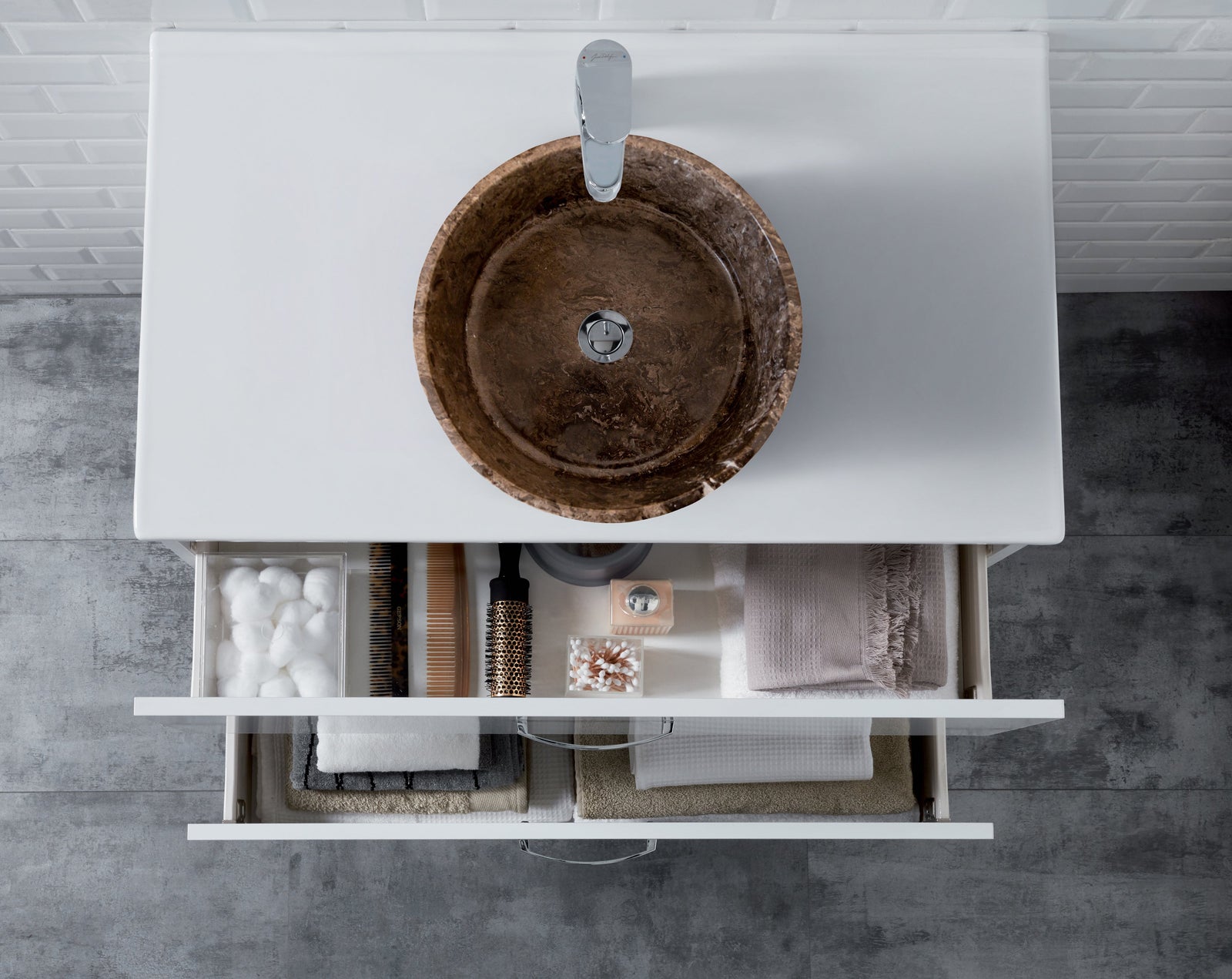 Narcist Brown Marble Vessel Sink High-Gloss Polished (D)16