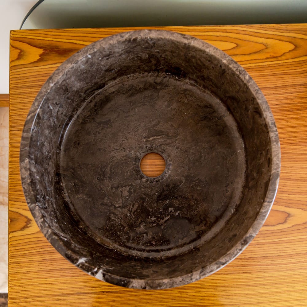 Narcist Brown Marble Vessel Sink High-Gloss Polished (D)16