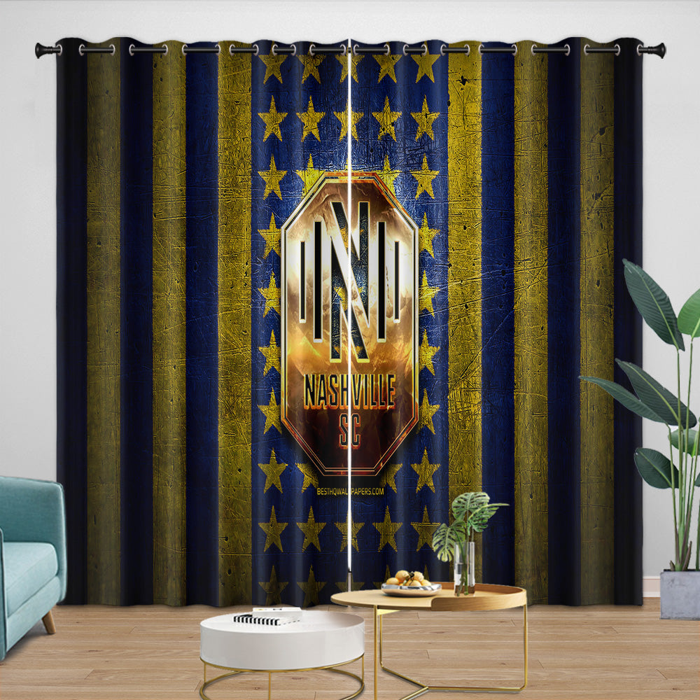 Nashville SC Curtains Blackout Window Drapes Room Decoration