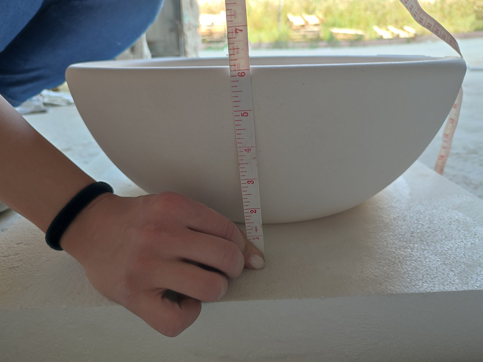 Natural Stone Classic Limestone Round Edge Vessel Sink (D)16