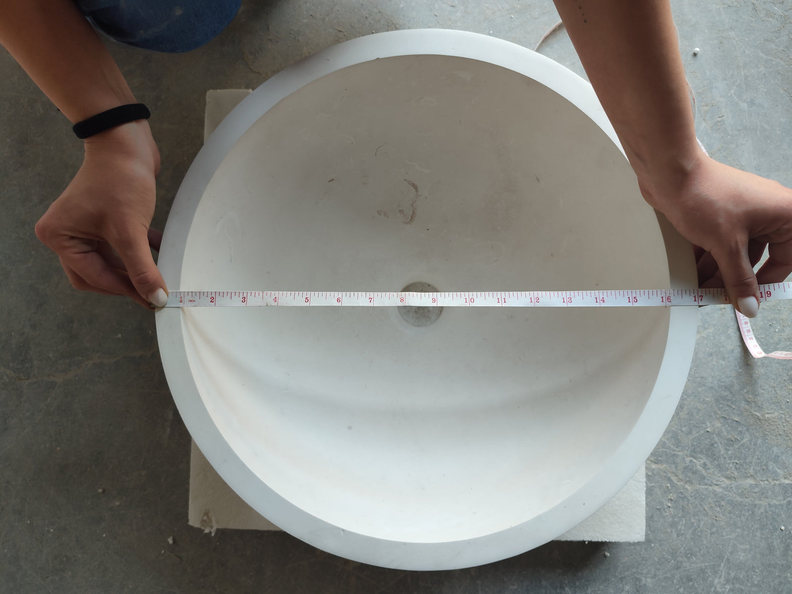 Natural Stone Round Classic Limestone Vessel Sink (D)17