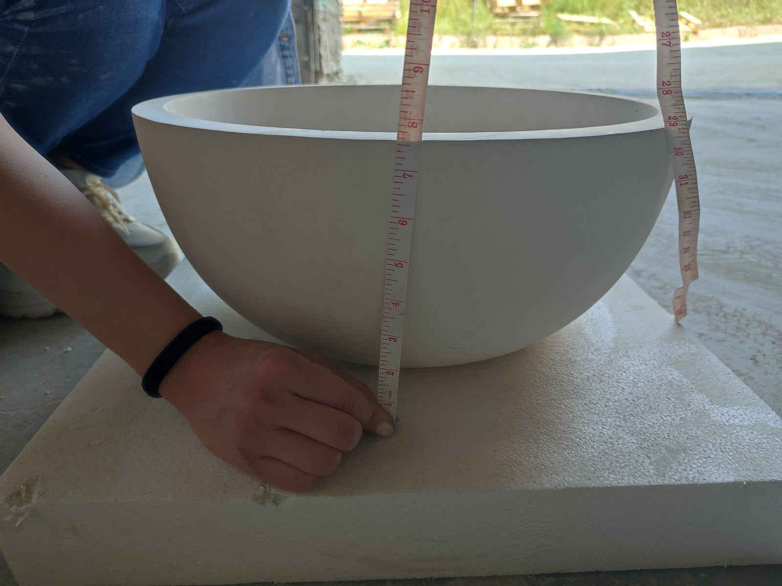 Natural Stone Round Classic Limestone Vessel Sink (D)17