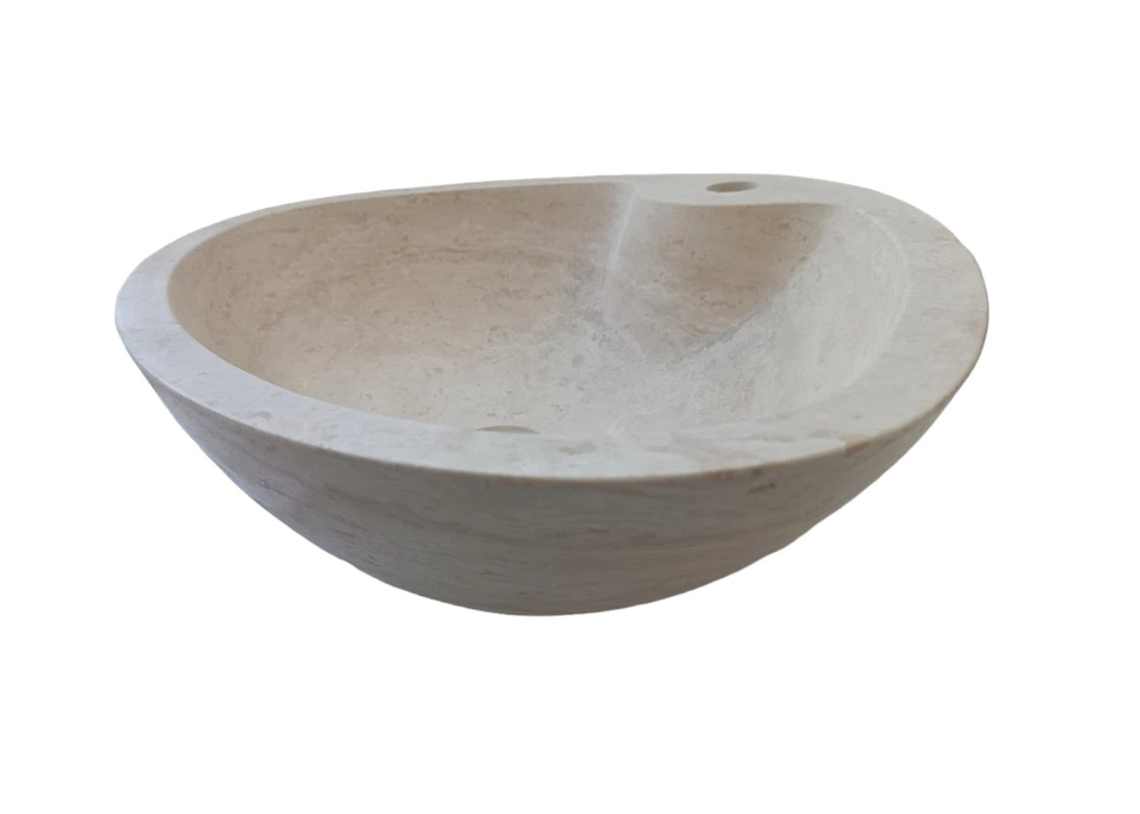 Natural Stone Light Travertine Special Shape Vessel Sink Honed and Filled (W)23,6