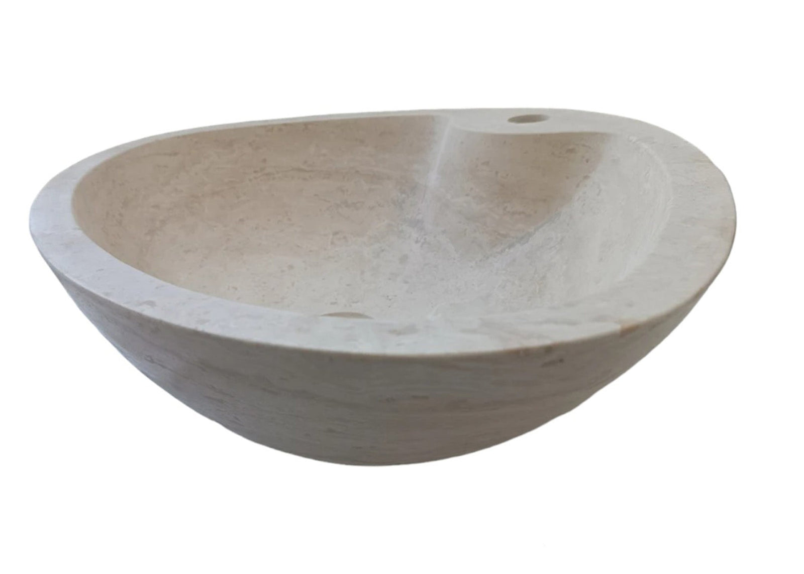 Natural Stone Light Travertine Special Shape Vessel Sink Honed and Filled (W)23,6