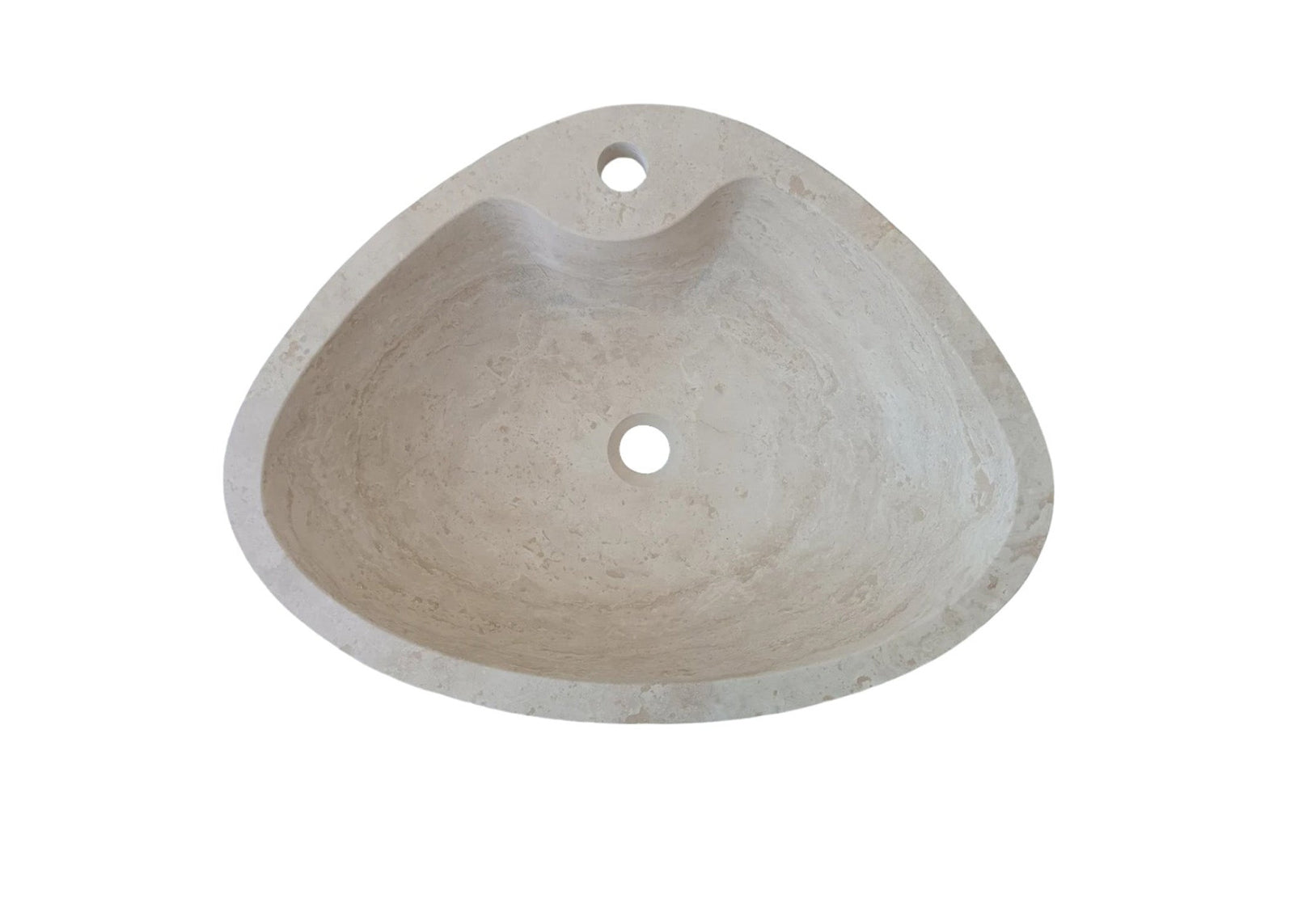 Natural Stone Light Travertine Special Shape Vessel Sink Honed and Filled (W)23,6