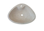 Natural Stone Light Travertine Special Shape Vessel Sink Honed and Filled (W)23,6" (L)17,7" (H)5.9"