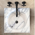 Natural Stone New York White Marble Pedestal Cone Shaped Sink Polished (W)16" (L)16" (H)36"