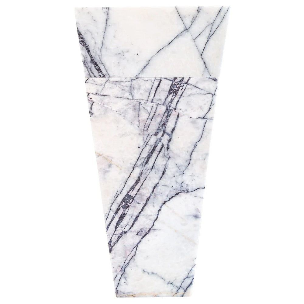 Natural Stone New York White Marble Pedestal Cone Shaped Sink Polished (W)16