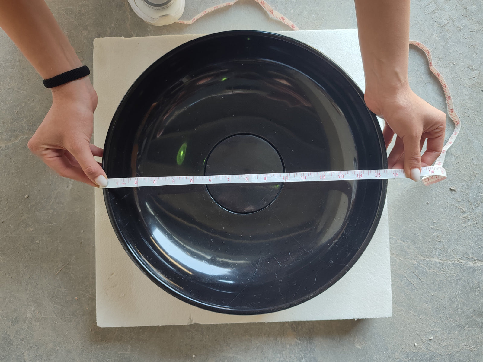 Natural Stone Toros Black Marble Above Counter Vessel Sink Polished (D)16