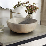 Natural Stone Afyon Sugar Marble Vessel Sink (D)16" (H)6"