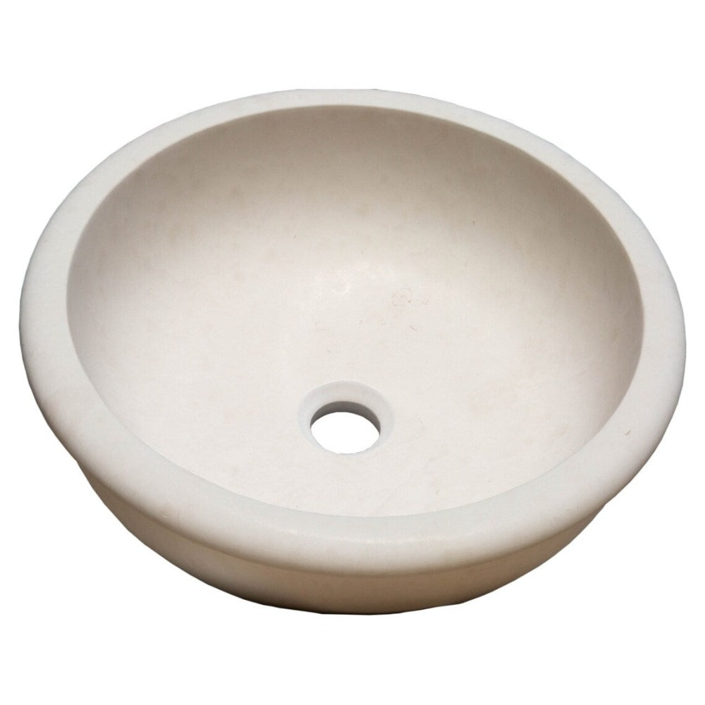 Natural Stone Classic Limestone Vessel Sink (D)16" (H)6"
