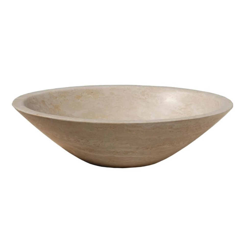 Natural Stone Classic Travertine Oval Vessel Sink (L)22" (W)18" (H)6"
