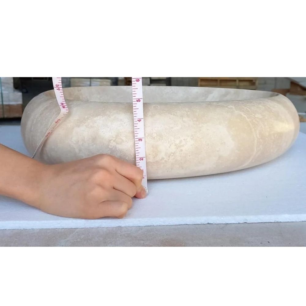 Natural Stone Drop Shape Travertine Sink  (W)14