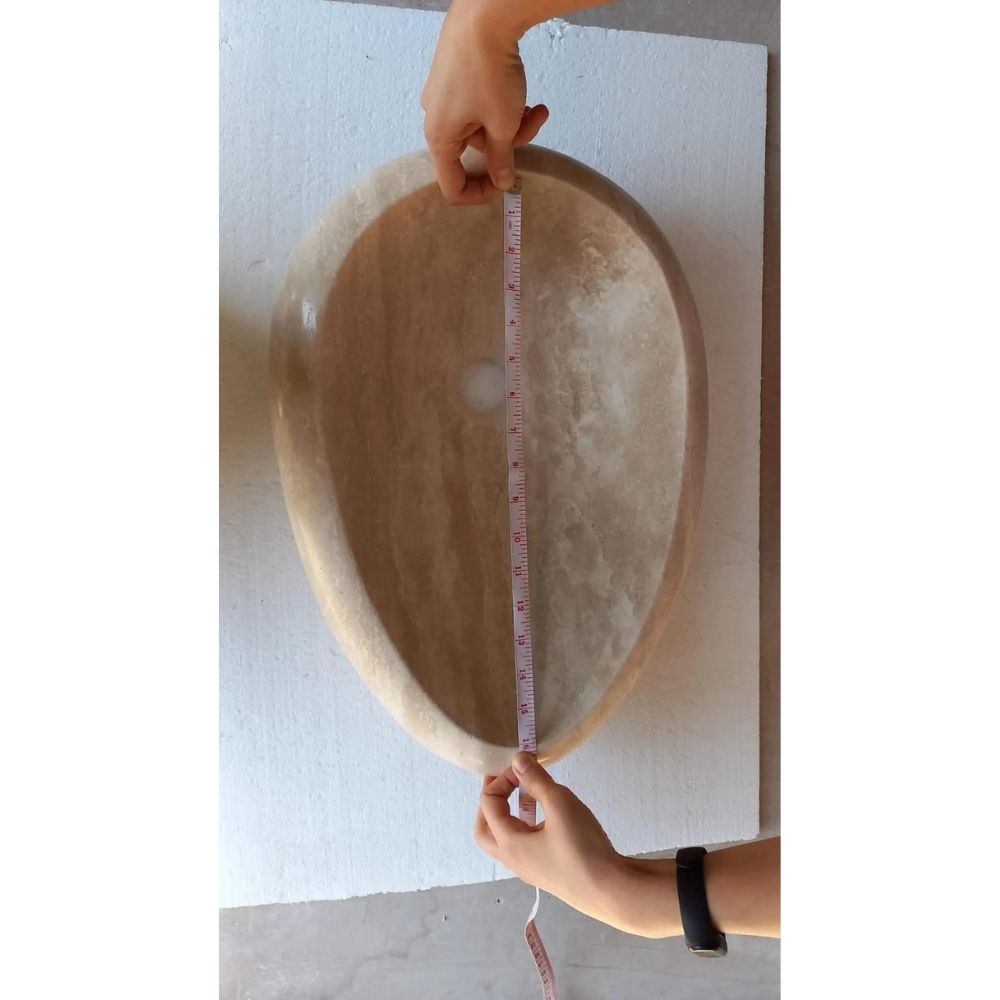 Natural Stone Drop Shape Travertine Sink  (W)14