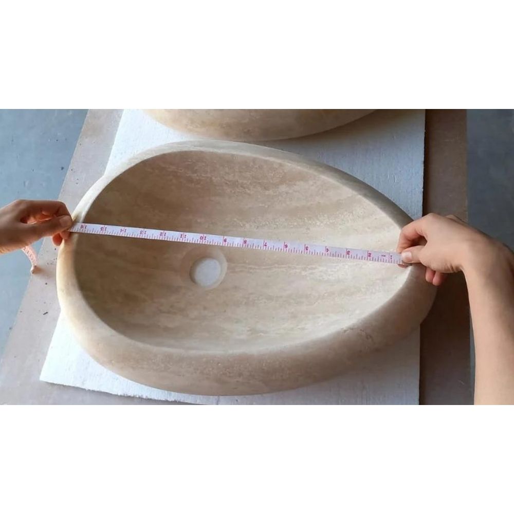 Natural Stone Drop Shape Travertine Sink  (W)14