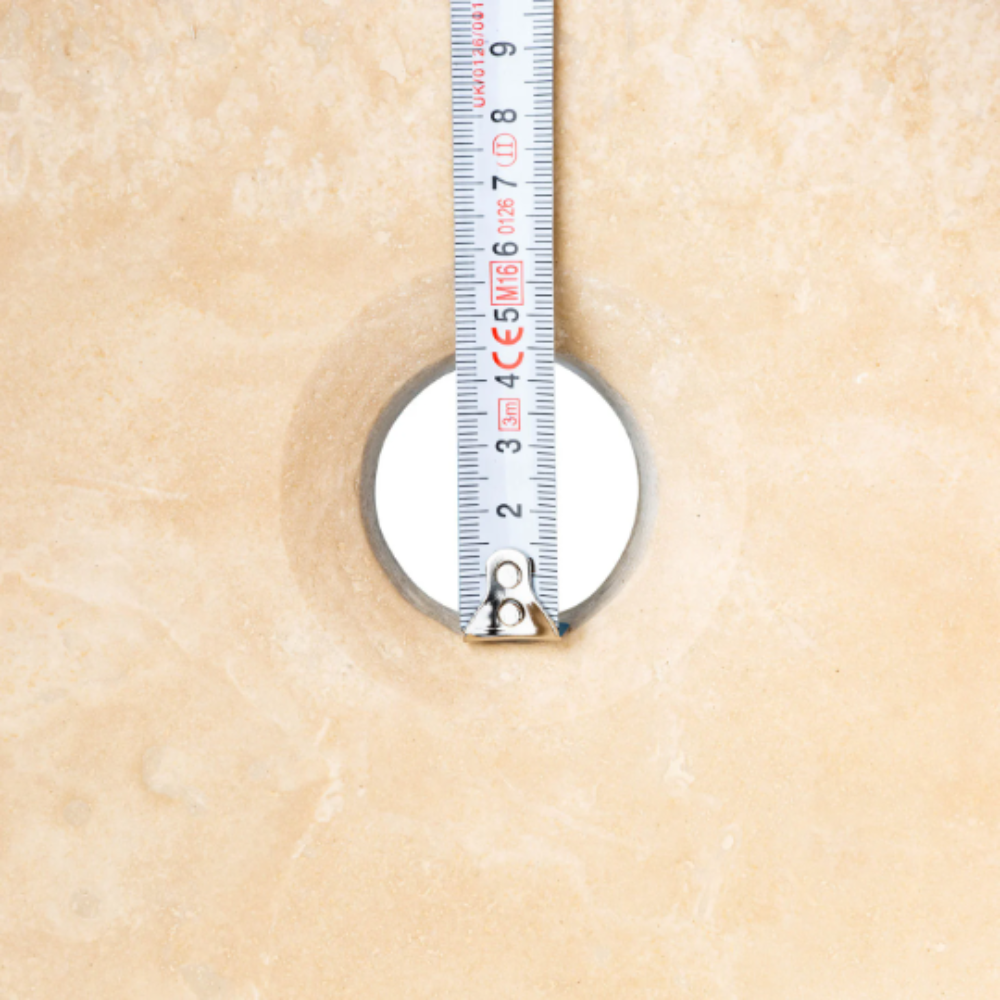 Natural Stone Light Travertine Pumpkin Shape Honed Vessel Sink (D)16" (H)6"