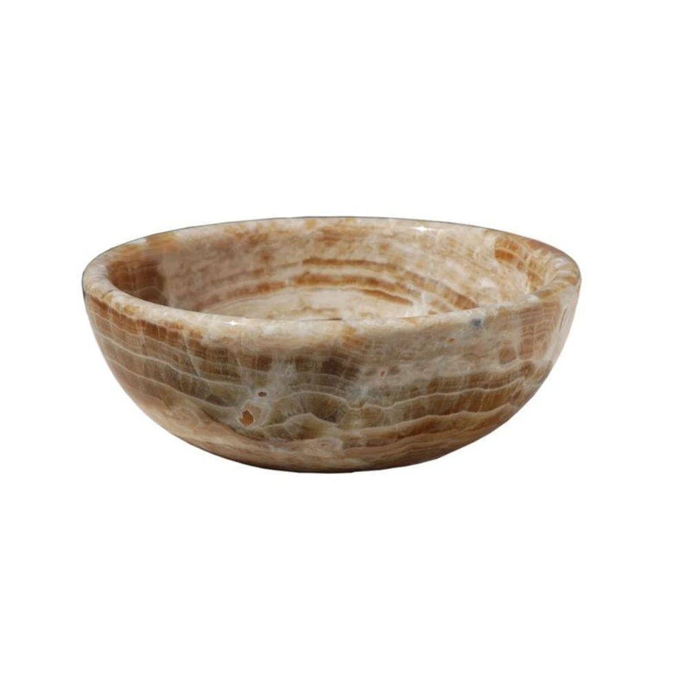 Natural Stone Honey Onyx Vessel Sink (D)16" (H)6"