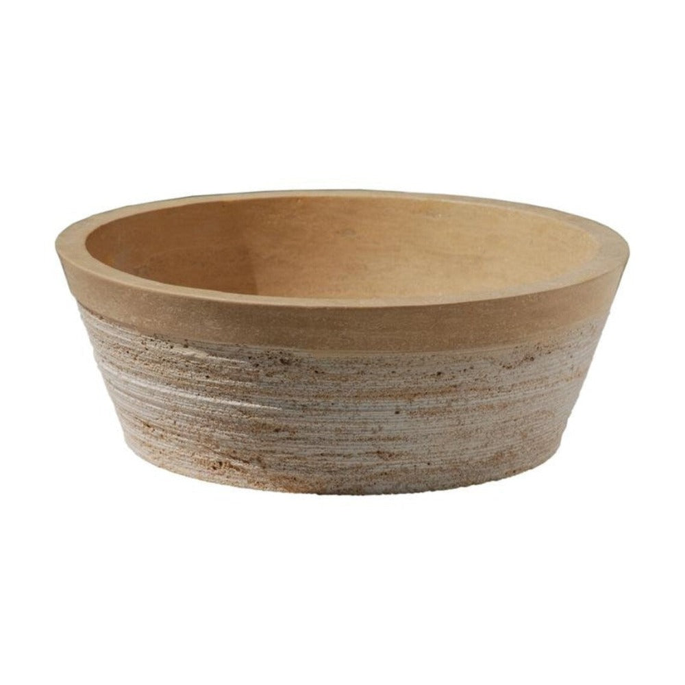 Natural Stone Light Split Face Travertine Vessel Sink (D)16