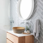 Natural Stone Light Split Face Travertine Vessel Sink (D)16" (H)6"