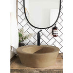 Natural Stone Light Travertine Vessel Sink (D)16" (H)6"