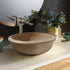 Natural Stone Light Travertine Drop-in Vessel Sink (D)16" (H)6"