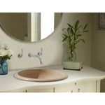 Natural Stone Light Travertine Drop-in Vessel Sink (D)16" (H)6"