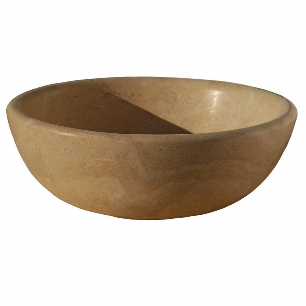 Natural Stone Light Travertine Vessel Sink (D)16" (H)6"