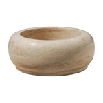 Natural Stone Round Light Travertine Vessel Sink (D)18" (H)7"