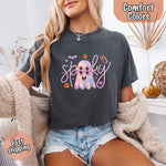 Neon Spooky Ghost Comfort Colors T-Shirt – Trendy Halloween Graphic Tee