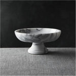 New York White Marble Fruit/Salad Decorative Bowl Semi-Polished