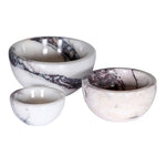 Marble Nesting Snack/Serving Bowls Set of 3 Polished