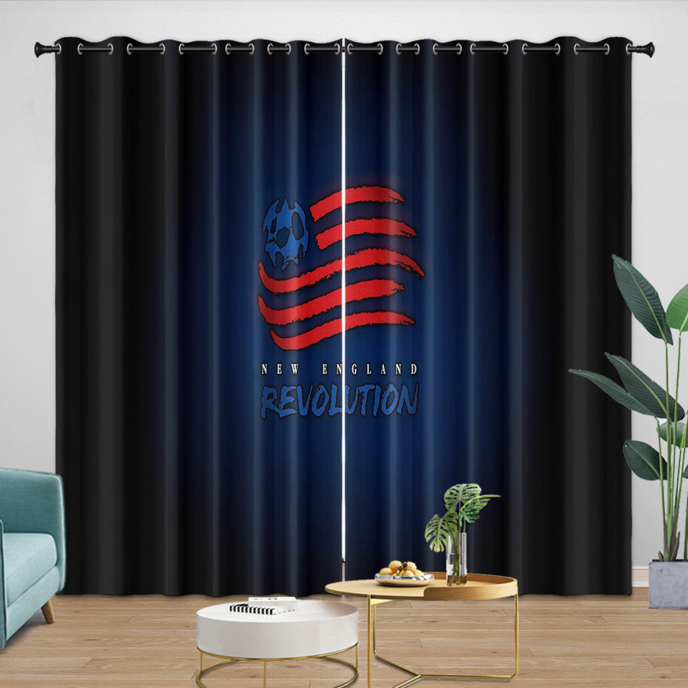 New England Revolution Curtains Blackout Window Drapes Room Decoration