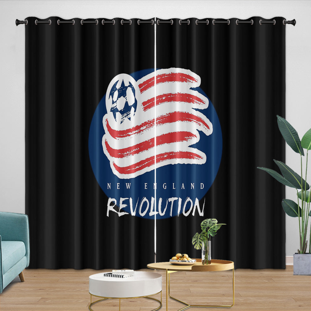 New England Revolution Curtains Blackout Window Drapes Room Decoration