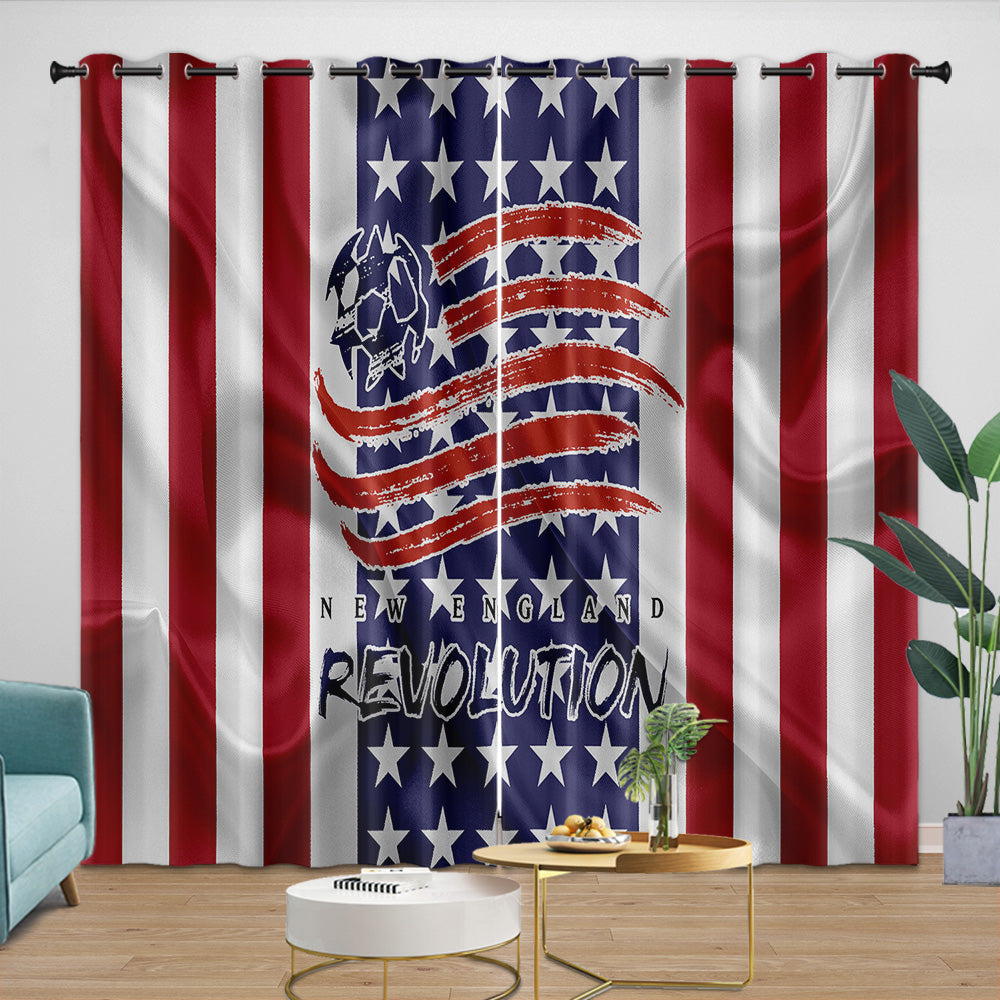 New England Revolution Curtains Blackout Window Drapes Room Decoration