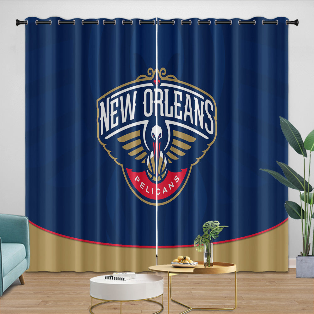 New Orleans Pelicans Curtains Blackout Window Drapes Room Decoration