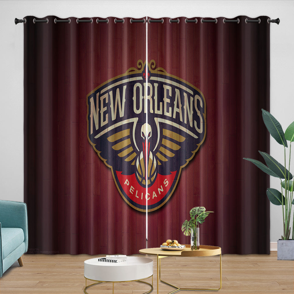 New Orleans Pelicans Curtains Blackout Window Drapes Room Decoration