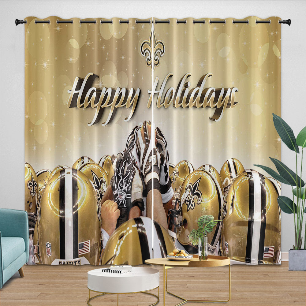 New Orleans Saints Curtains Blackout Window Drapes Room Decoration