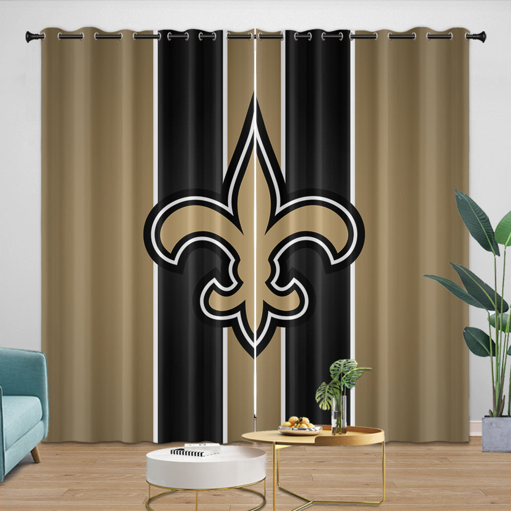 New Orleans Saints Curtains Blackout Window Drapes Room Decoration