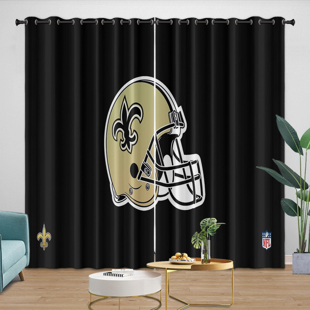 New Orleans Saints Curtains Blackout Window Drapes Room Decoration