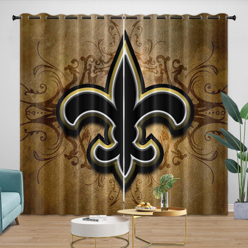 New Orleans Saints Curtains Blackout Window Drapes Room Decoration