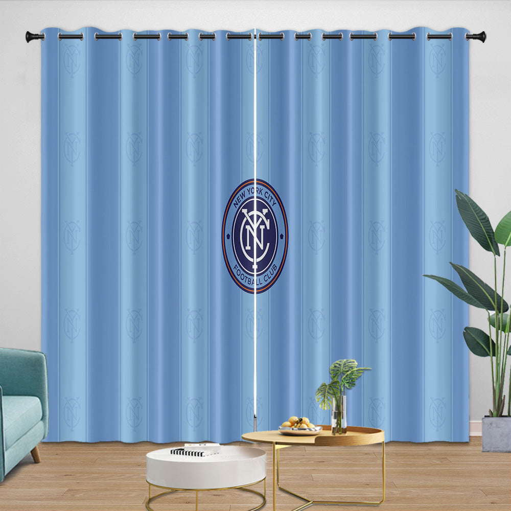 New York City FC Curtains Blackout Window Drapes Room Decoration