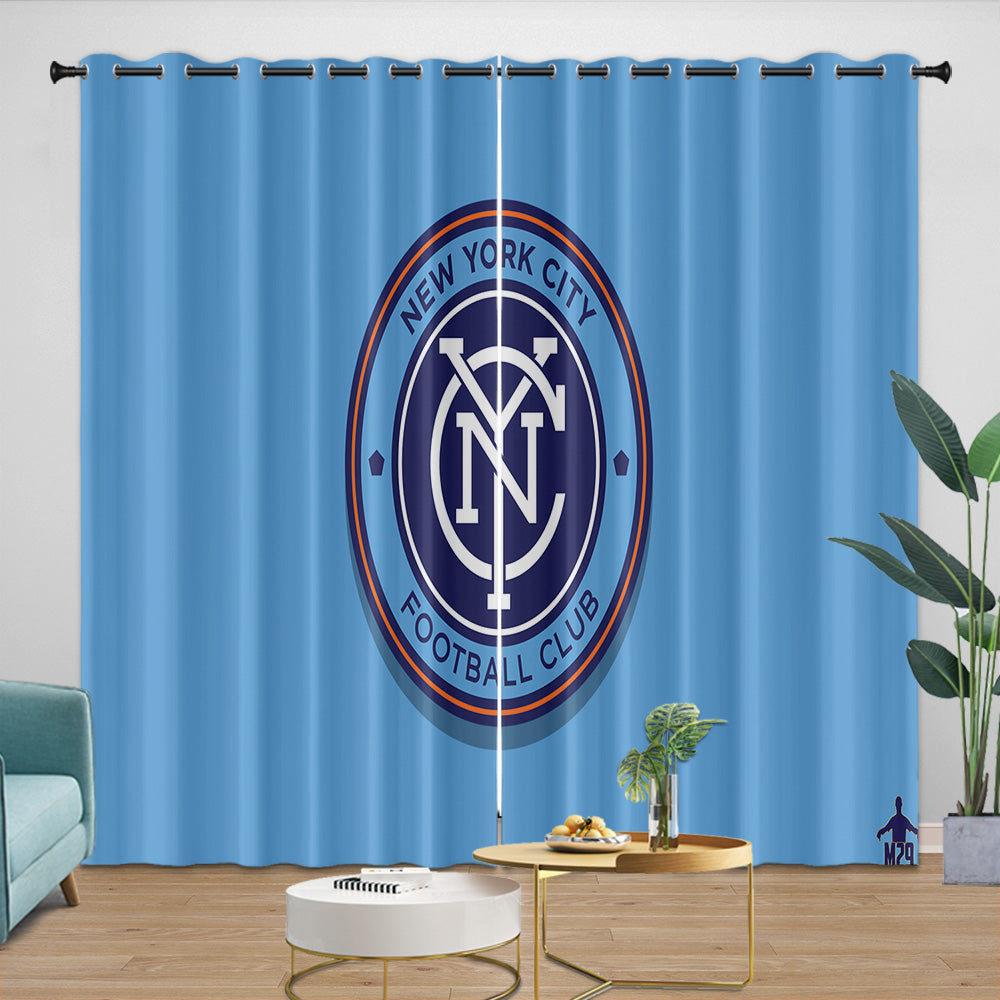 New York City FC Curtains Blackout Window Drapes Room Decoration