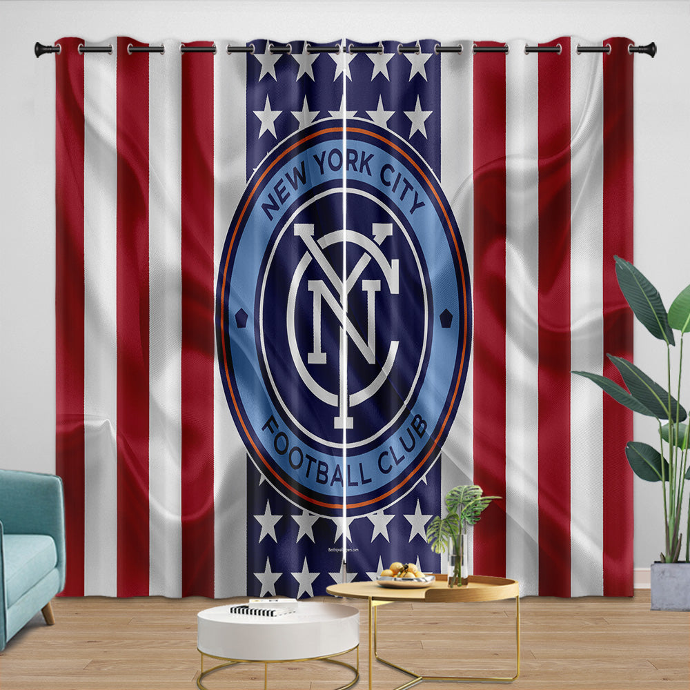 New York City FC Curtains Blackout Window Drapes Room Decoration