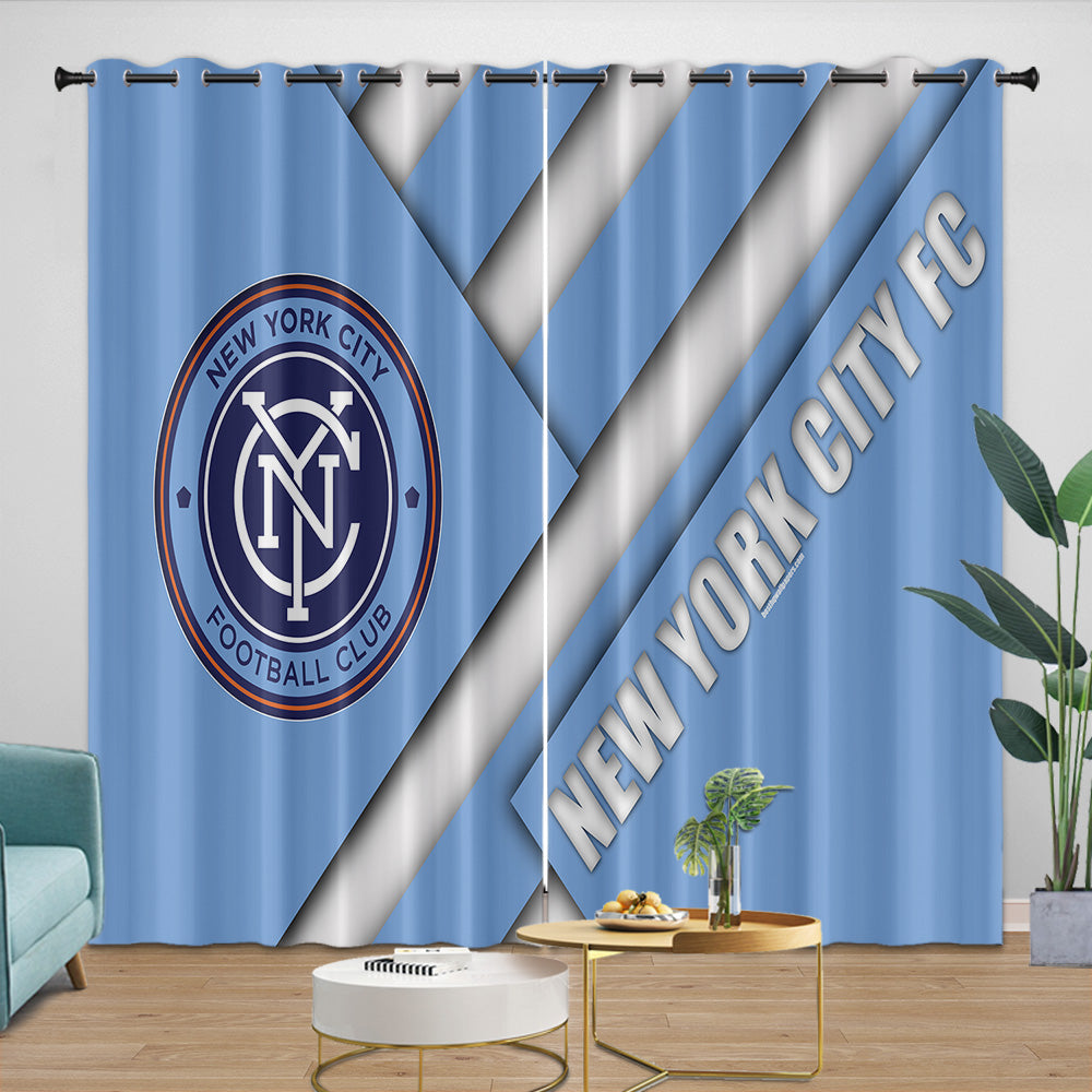 New York City FC Curtains Blackout Window Drapes Room Decoration