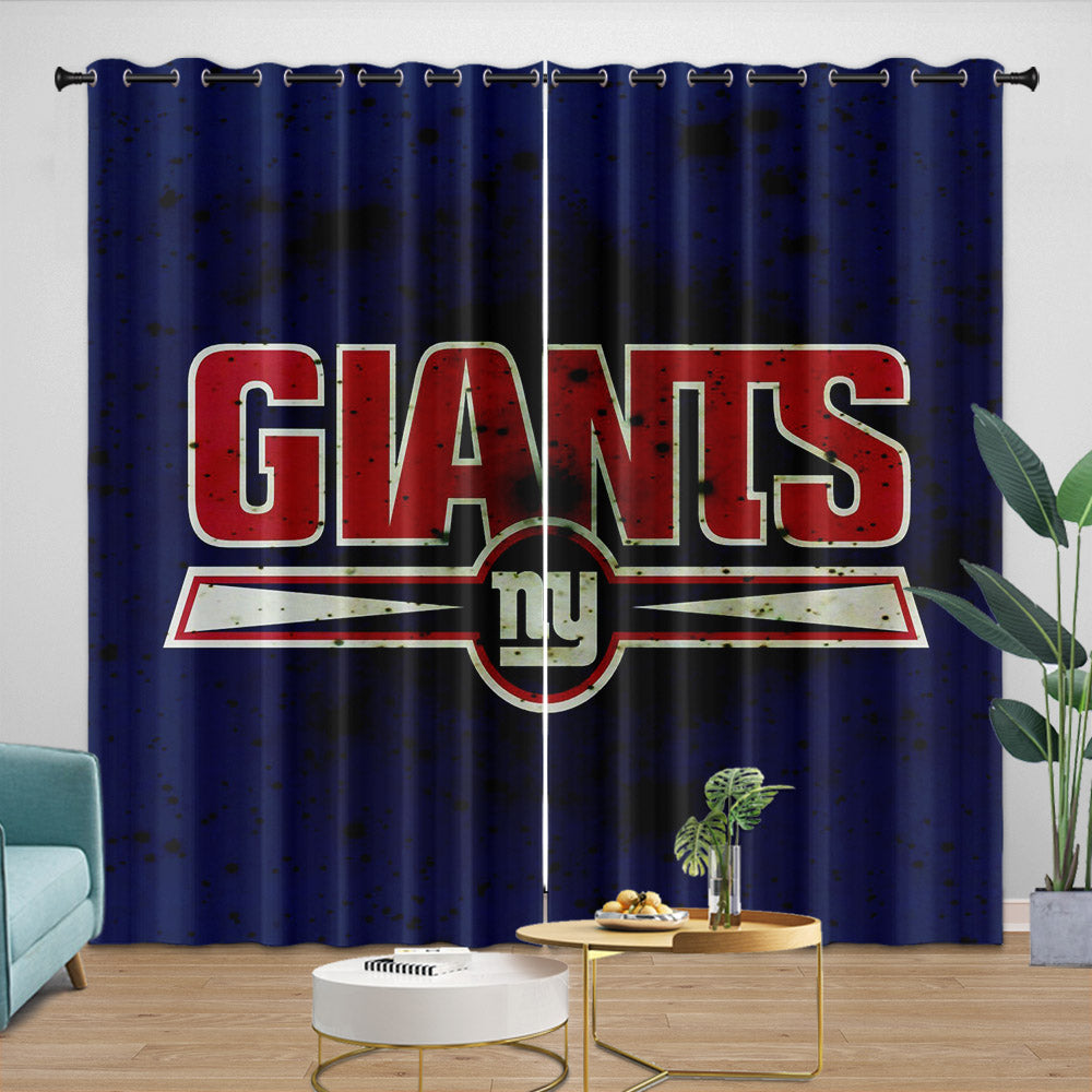 New York Giants Curtains Blackout Window Drapes Room Decoration